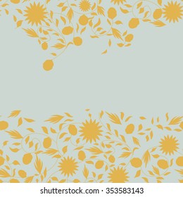 sunflower flower seamless background. silhouette flowers