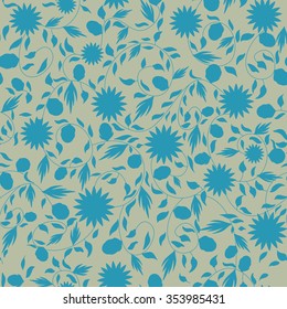 sunflower flower seamless background. silhouette flowers