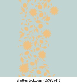 sunflower flower seamless background. silhouette flowers