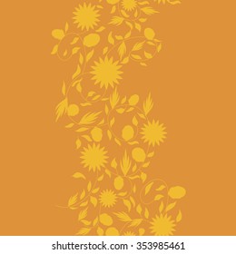 sunflower flower seamless background. silhouette flowers