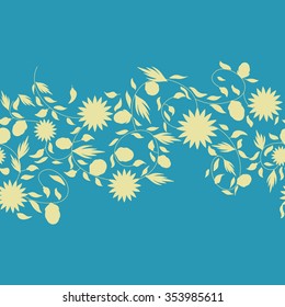 sunflower flower seamless background. silhouette flowers
