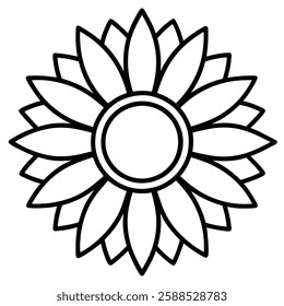 Sunflower flower silhouette illustration set