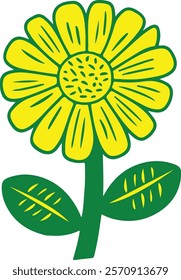 Sunflower flower Vector Illustration Art