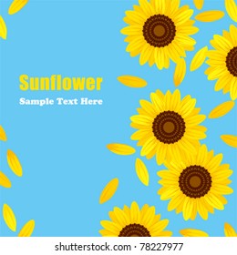Sunflower Frame. Illustration vector.