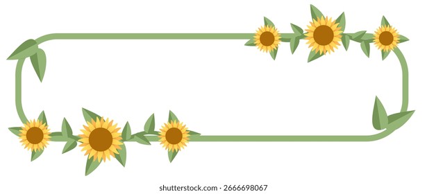 sunflower frame vector illustration for invitation frame
