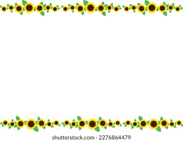 Sunflower frame vector illustration material