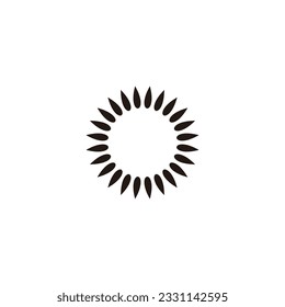 Símbolo geométrico giratorio simple vector de logotipo