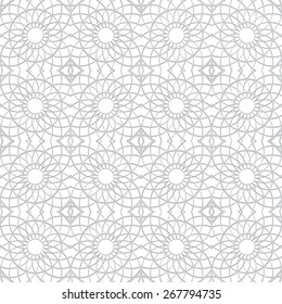 sunflower geometric vector seamless pattern in gothic tracery style