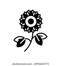 Sunflower Glyph Icon, Vector illustration