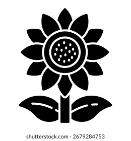 Ilustración vectorial de icono de glifo de girasol