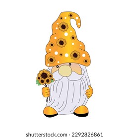 sunflower gnome, t shirt design