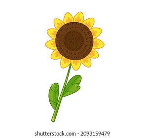 Sunflower Green Leaves Isolated On White Stock Vector (Royalty Free ...