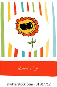 sunflower greeting card cute flower friendship background scene fun humor ceremony celebration dancing smiling invitation invite reception caricature satisfaction grinning grin writing painting jolly