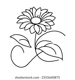 sunflower hand drawing. sketch sunflower. sunflower doodle. sunflower line art.