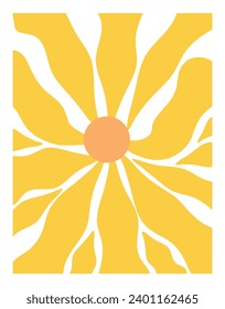 Sunflower Harmony: Vector Abstract Modern Art with Sun and Blossoms. Contemporary Vector Art, Abstract Sunflower Illustration, Modern Floral Fusion.