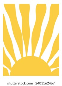 Sunflower Harmony: Vector Abstract Modern Art with Sun and Blossoms. Contemporary Vector Art, Abstract Sunflower Illustration, Modern Floral Fusion.