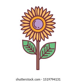 sunflower hello autumn design icon