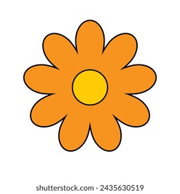 sunflower icon, animated cartoon model, vector illustration design