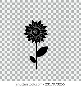 Design des Sonnenblumen-Symbols auf transparentem Hintergrund