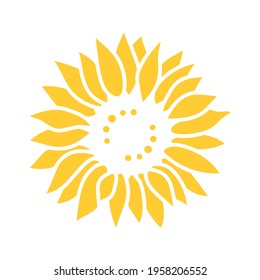 Sunflower icon, Sunflower for cutting, Flower Vector illustration