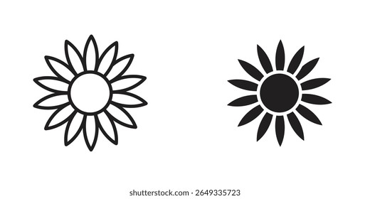 Sunflower icon Design Illustrations. editable web icons