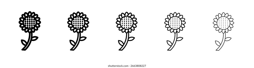 Sonnenblumen-Icon-Design, Logo, App, UI. Vektorgrafik, EPS
