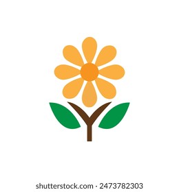 Ilustración aislada de Plantilla de diseño de icono de girasol
