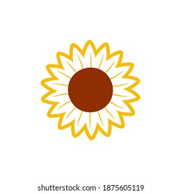 Sunflower icon design template vector isolated illustration