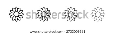 Sunflower icon design template for web and mobile UI element