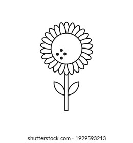 Sunflower Icon Design. Vector Illustration