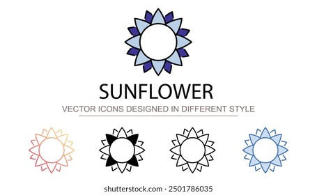 Diseño de icono de girasol con fondo blanco