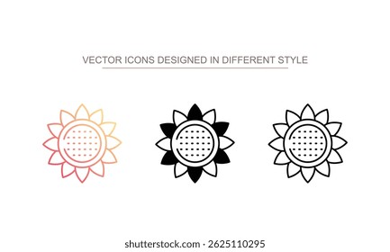 Sunflower icon design with white background stock illustration