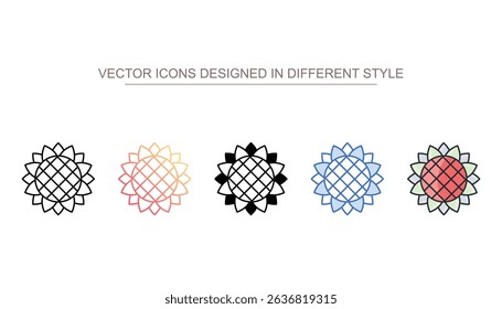 Sunflower icon design with white background stock illustration