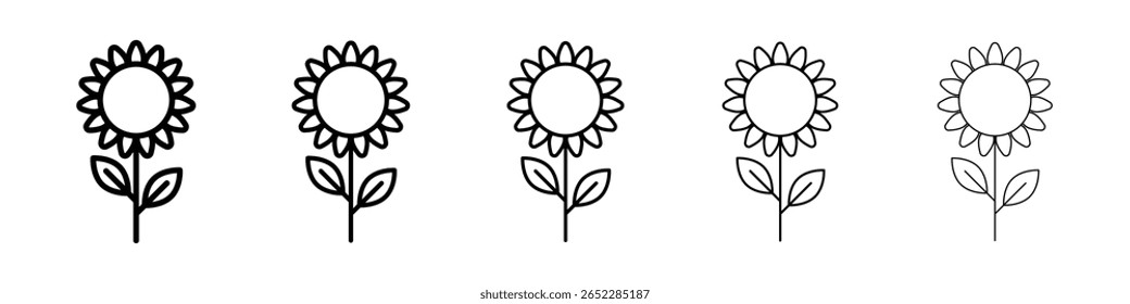Icono de girasol lleno de concepto de signo plano para el Diseño web.