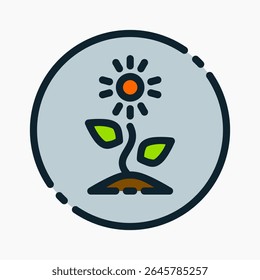 sunflower Icon in flat outline style. Perfect for apps, websites, UI UX, presentations, or infographics. Editable illustration file with clean design and modern design.