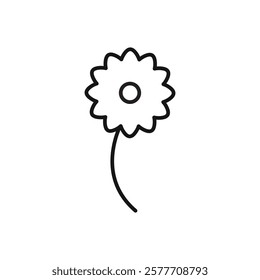 Sunflower icon Flat simple outline