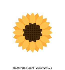 Sunflower icon in flat style. Flora vector illustration on isolated background. Sunflower sign business concept.