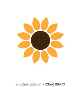 Sunflower icon in flat style. Flora vector illustration on isolated background. Sunflower sign business concept.