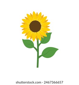 Sunflower icon in flat style. Flora vector illustration on isolated background. Sunflower sign business concept.