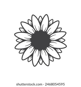 Sunflower icon in flat style. Flora vector illustration on isolated background. Sunflower sign business concept.