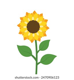 Sunflower icon in flat style. Flora vector illustration on isolated background. Sunflower sign business concept.