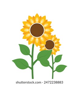 Sunflower icon in flat style. Flora vector illustration on isolated background. Sunflower sign business concept.
