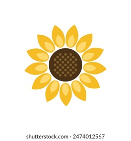 Sunflower icon in flat style. Flora vector illustration on isolated background. Sunflower sign business concept.