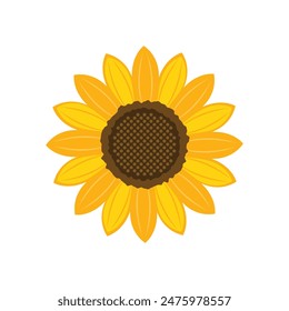 Sunflower icon in flat style. Flora vector illustration on isolated background. Sunflower sign business concept.