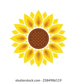 Sunflower icon in flat style. Flora vector illustration on isolated background. Sunflower sign business concept.