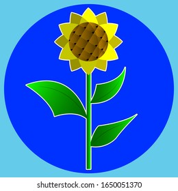 sunflower icon flat style minimalism design image for packaging abstract vector