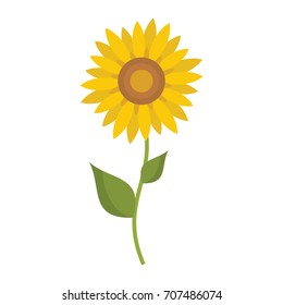 Sunflower icon in flat style vector illustration for design and web isolated on white background. object for label and advertising