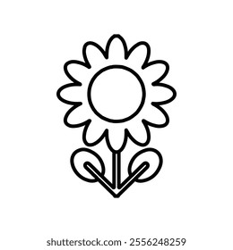 sunflower icon Flat symbol set outline