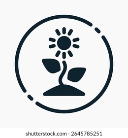 sunflower Icon in glyph style. Perfect for apps, websites, UI UX, presentations, or infographics. Editable illustration file with clean design and modern design.