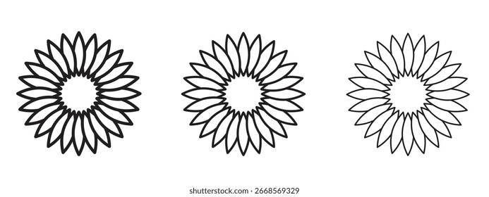 Sonnenblumensymbol für Grafikdesign-Projekte